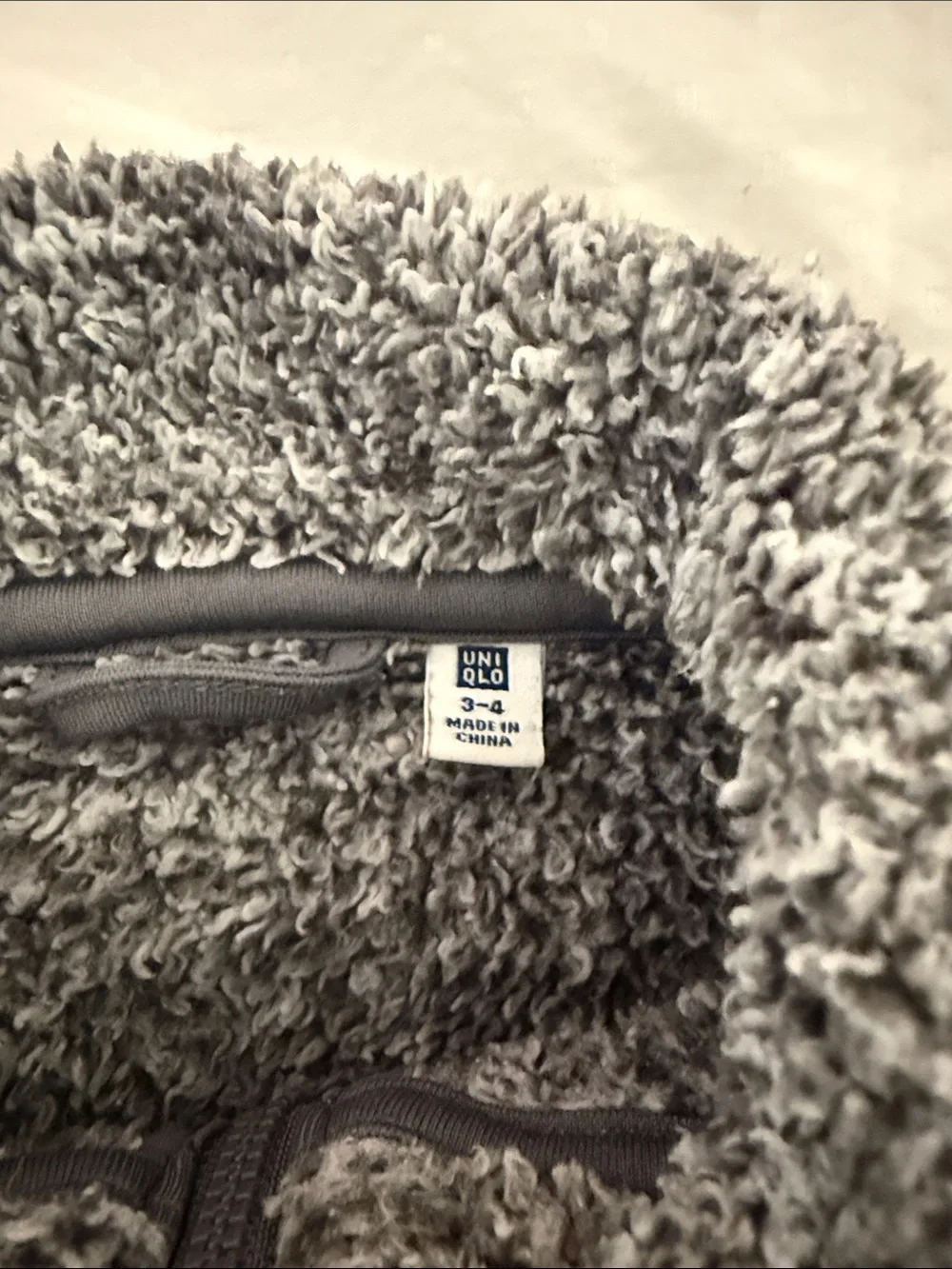 Cozy Gray Sherpa Zip-Up Jacket